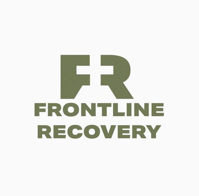 Olive green Frontline Recovery logo with interlocking F and R letters above the words FRONTLINE RECOVERY on a white background.