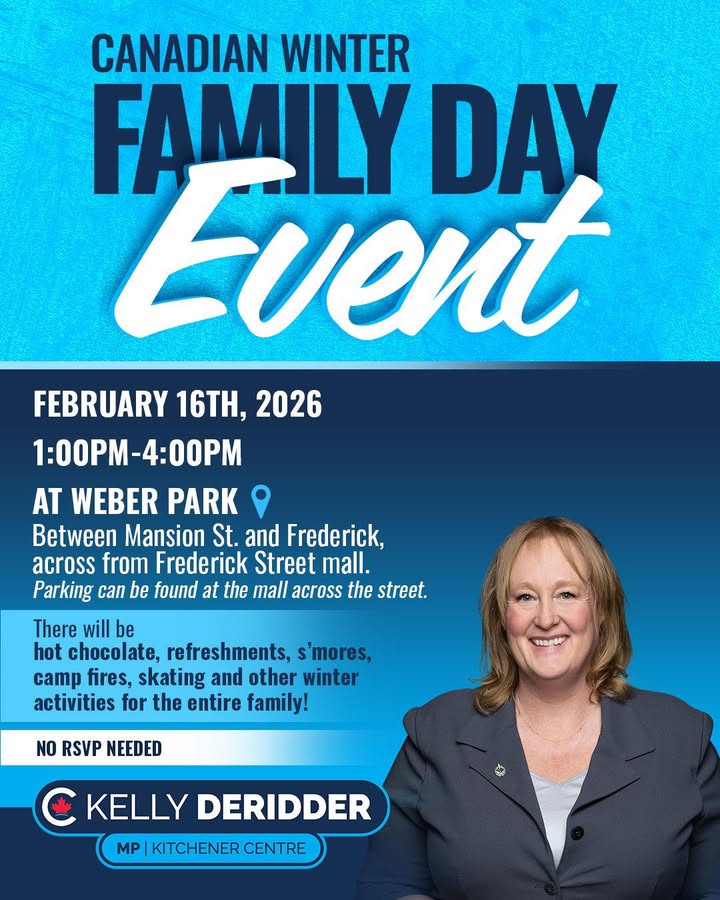 Join me for a Canadian Winter Family Day celebration on February 16th from 1:00–4:00 PM at Weber Park.