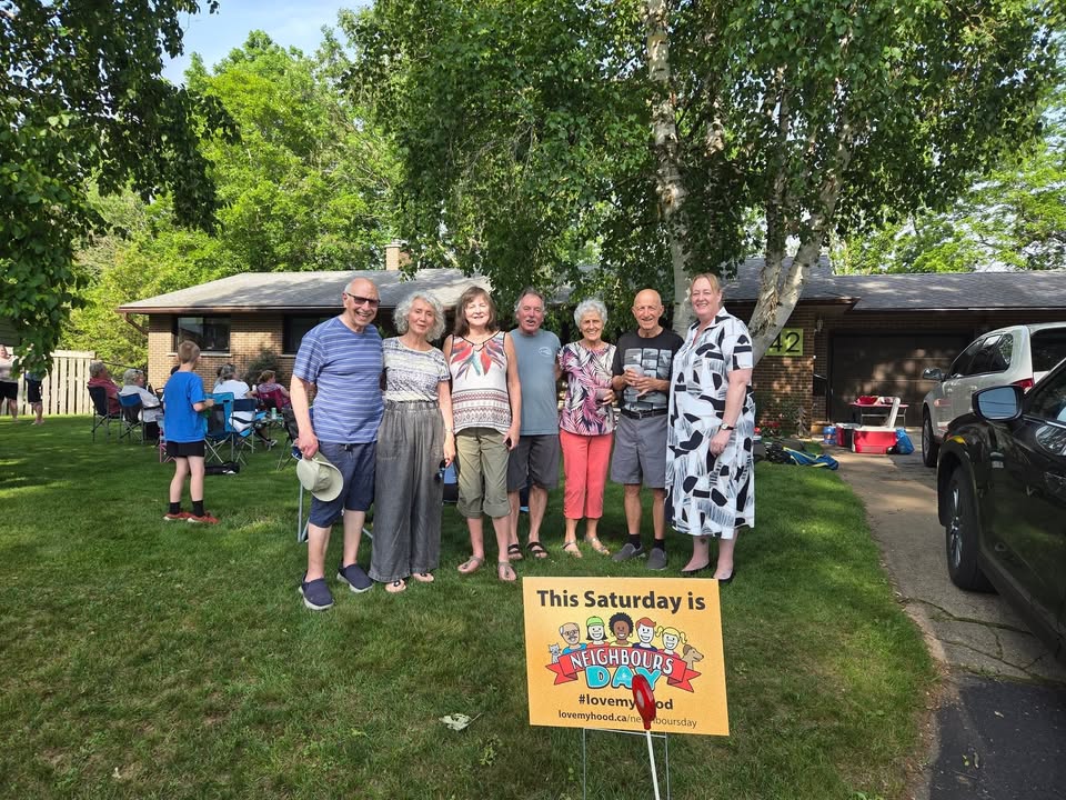 Wonderful stopping by at #kitchenercentre #neighboursday to hear some fabulous porch music and to say thank you to all with the wee gift of a Canadian flag 🇨🇦