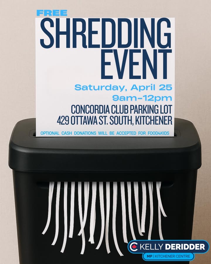 Join us on April 25 for a free community shredding event. Safely dispose of your documents and protect your privacy.